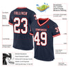 Custom Navy White-Red Mesh Authentic Throwback Football Jersey