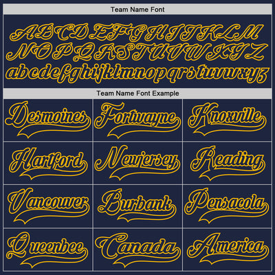 Custom Navy Gold Hockey Lace Neck Jersey