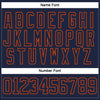 Custom Navy Orange Hockey Lace Neck Jersey