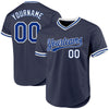 Custom Navy Royal-White Authentic Throwback Baseball Jersey