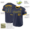 Custom Navy Royal-Gold Authentic Throwback Baseball Jersey