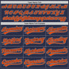 Custom Navy Orange-Gray Authentic Throwback Baseball Jersey