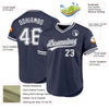 Custom Navy White Authentic Throwback Baseball Jersey