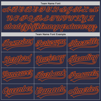 Custom Navy Orange Authentic Throwback Baseball Jersey