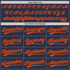 Custom Navy Orange Authentic Throwback Baseball Jersey