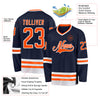 Custom Navy Orange-White Hockey Jersey