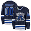 Custom Navy Royal-White Hockey Jersey