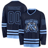 Custom Navy Light Blue Hockey Jersey