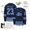 Custom Navy Light Blue Hockey Jersey