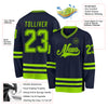 Custom Navy Neon Green Hockey Jersey