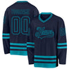 Custom Navy Teal Hockey Jersey