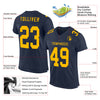 Custom Navy Gold Mesh Authentic Football Jersey