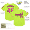 Custom Neon Green Pink-Black Mesh Authentic Throwback Baseball Jersey