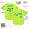 Custom Neon Green Teal Mesh Authentic Throwback Baseball Jersey