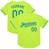 Custom Neon Green Teal Mesh Authentic Throwback Baseball Jersey