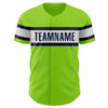 Custom Neon Green White-Navy Authentic Baseball Jersey