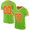 Custom Neon Green Orange-White Mesh Authentic Throwback Football Jersey