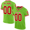 Custom Neon Green Red-White Mesh Authentic Throwback Football Jersey