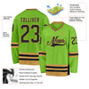 Custom Neon Green Black-Old Gold Hockey Jersey