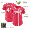 Custom Neon Pink White Authentic Baseball Jersey