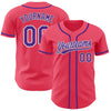 Custom Neon Pink Purple-White Authentic Baseball Jersey