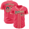 Custom Neon Pink Vintage USA Flag-Cream Authentic Baseball Jersey