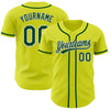 Custom Neon Yellow Green-White Authentic Baseball Jersey