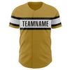 Custom Old Gold Black-White Authentic Baseball Jersey