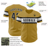 Custom Old Gold Black-White Authentic Baseball Jersey