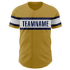 Custom Old Gold Navy-White Authentic Baseball Jersey