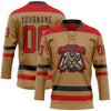 Custom Old Gold Red-Black Hockey Lace Neck Jersey