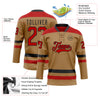 Custom Old Gold Red-Black Hockey Lace Neck Jersey