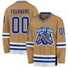 Custom Old Gold Royal-White Hockey Jersey