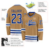 Custom Old Gold Royal-White Hockey Jersey