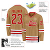 Custom Old Gold Red-White Hockey Jersey