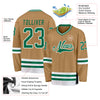 Custom Old Gold Kelly Green-White Hockey Jersey