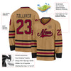 Custom Old Gold Maroon-Black Hockey Jersey