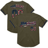 Custom Olive Vintage USA Flag-Navy Mesh Authentic Throwback Salute To Service Baseball Jersey