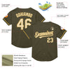 Custom Olive Cream-Old Gold Mesh Authentic Throwback Salute To Service Baseball Jersey