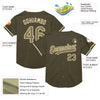 Custom Olive Camo-Cream Mesh Authentic Throwback Salute To Service Baseball Jersey