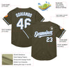 Custom Olive White-Light Blue Mesh Authentic Throwback Salute To Service Baseball Jersey