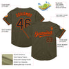 Custom Olive Black-Orange Mesh Authentic Throwback Salute To Service Baseball Jersey