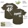 Custom Olive White-Gray Mesh Authentic Throwback Salute To Service Baseball Jersey