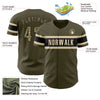 Custom Olive Camo Black-Cream Authentic Salute To Service Baseball Jersey