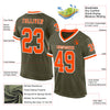 Custom Olive Orange-White Mesh Authentic Throwback Salute To Service Football Jersey