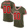 Custom Olive Red-White Mesh Authentic Throwback Salute To Service Football Jersey