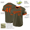 Custom Olive Orange-Black Authentic Throwback Salute To Service Baseball Jersey