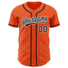 Custom Orange White Pinstripe Black Authentic Baseball Jersey