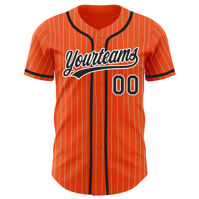 Custom Pinstripe Baseball Jersey Gray Black Orange-Black Authentic -  FansIdea