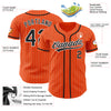 Custom Orange White Pinstripe Black Authentic Baseball Jersey